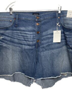 J Crew Button Fly Denim Shorts Plus Size 3X Blue Medium Wash High Rise Cutoffs